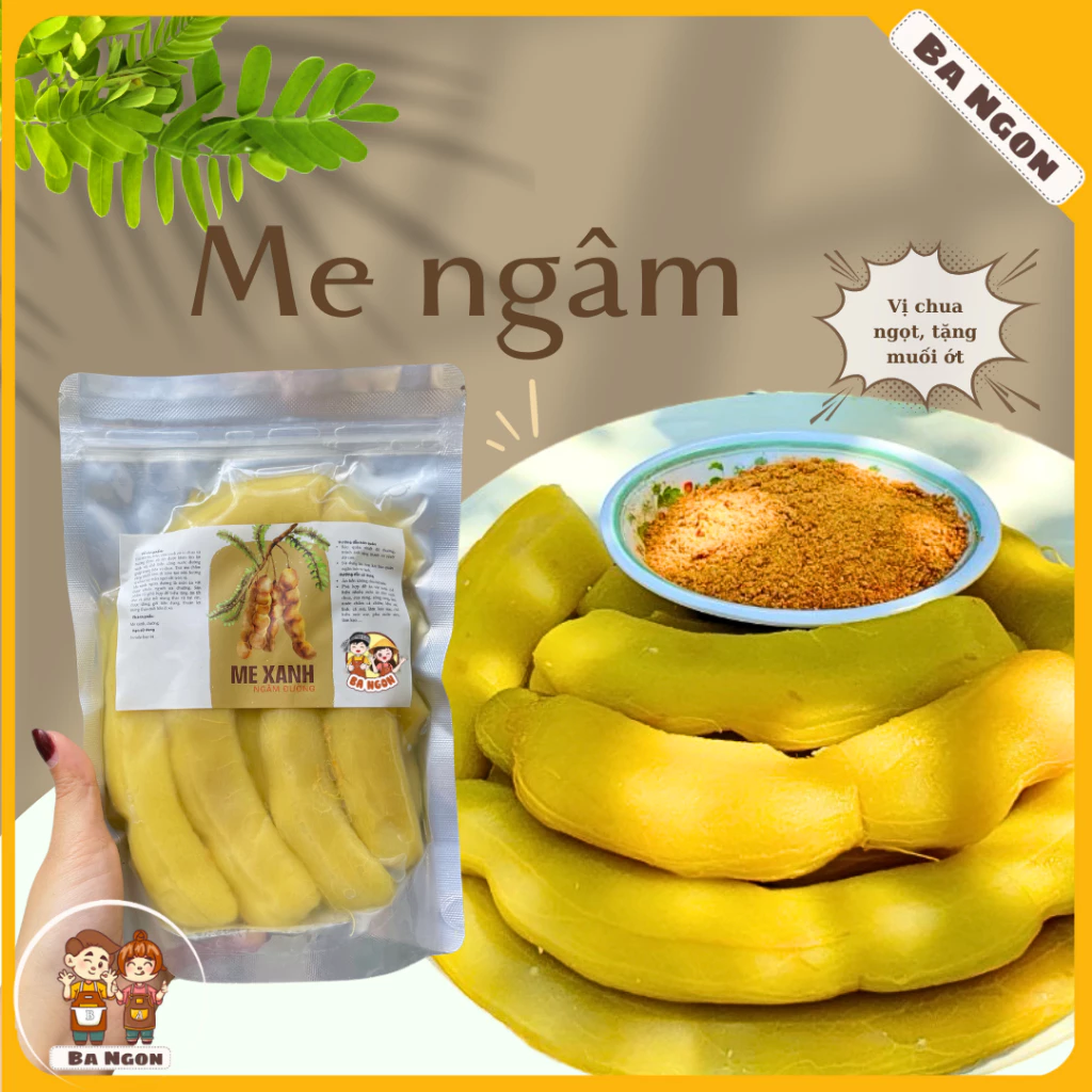 Me ngâm chua ngọt - me xanh ngâm chua chua ngọt ngọt, tặng kèm muối ớt