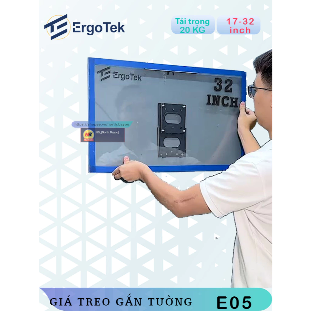 E05 Ergotek - Giá treo màn hình/ Tivi 17-32 inch siêu sát tường