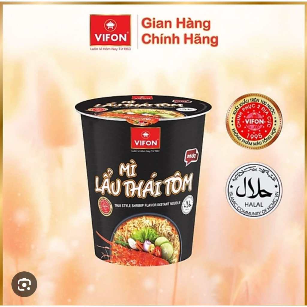 Mì Ly Lẩu Thái Tôm Vifon 60g - VF16
