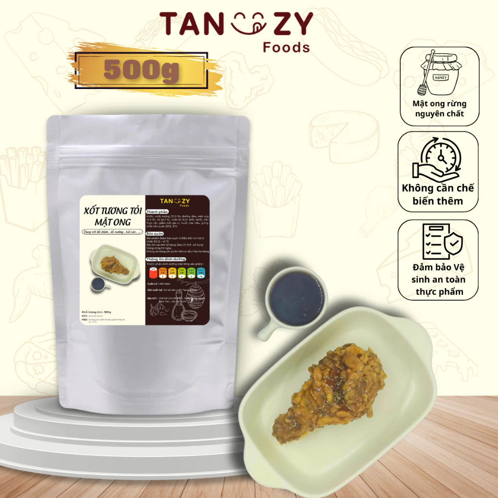 Xốt Tương Tỏi Mật Ong Tanzy foods 500g phủ gà rán , sốt chấm đồ nương , làm mì trộn , ....