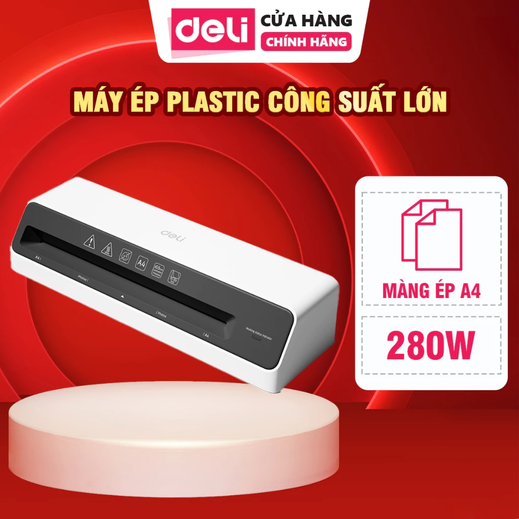 Máy Ép Plastic A4 ET100 Chính Hãng Deli Máy Ép Nhiệt Công Suất Lớn Dùng Trong Gia Đình Ép Tài Liệu Ép Ảnh