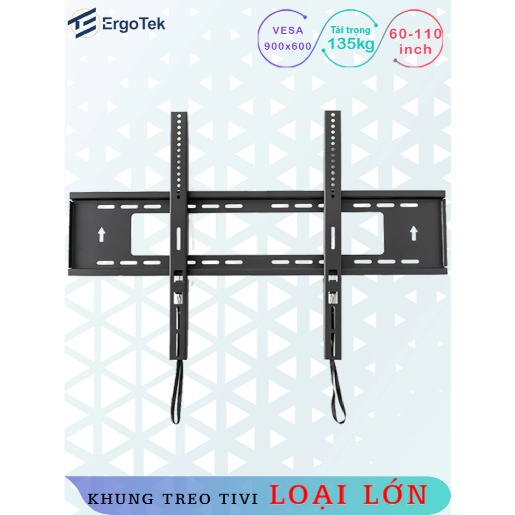 E97 - Khung treo tivi [60-110inch] Giá treo tivi phẳng sát tường loại lớn. Tải trọng 118kg - Ergotek