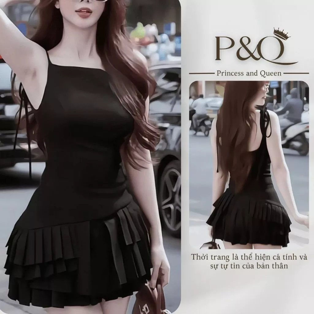 Đầm xòe mini P&Q có độ bồng vải coothun sang chảnh có bigsize | vd0013
