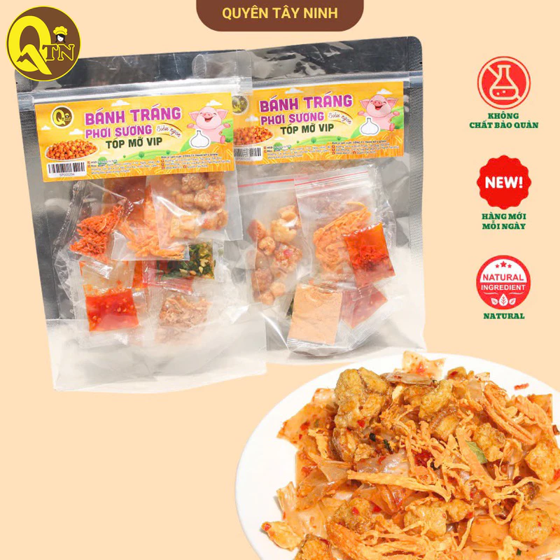 Bánh tráng DẺO TRỘN TÓP MỠ HÀNH LÁ siêu nghiện, bánh tráng phơi sương Tây Ninh