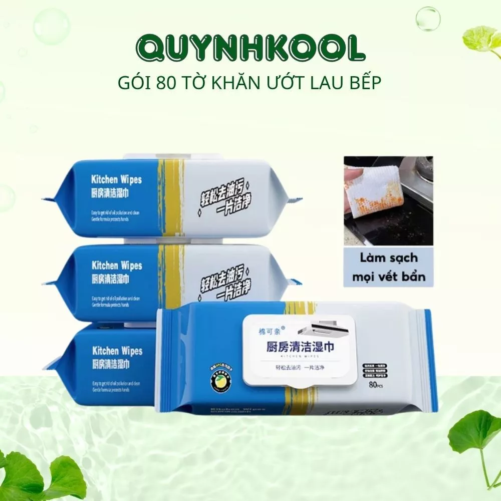 Gói 80 Khăn Ướt Lau Bếp Đa Năng Mềm Mại - Khăn Lau Bếp Gói 80 Chiếc Lau Chùi Siêu Tiện Lợi ( DIDOOGLT)
