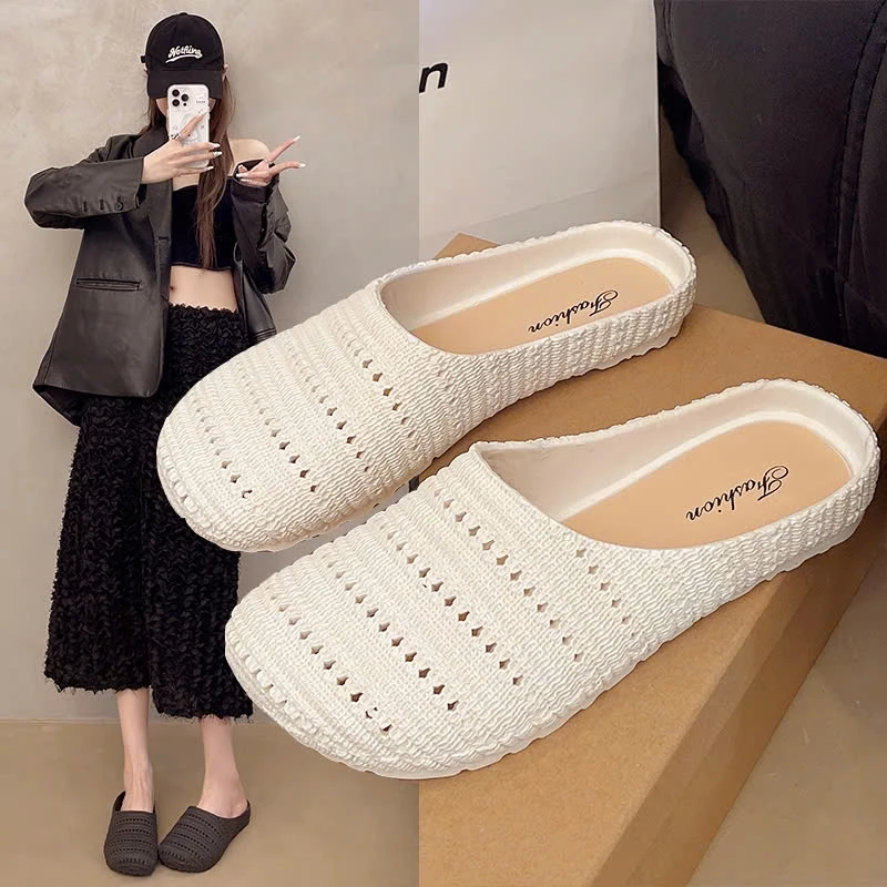 Dép sục nữ đế bệt thiết kế phong cách vintage, chất liệu cao su non êm mềm thoáng khí - SỤC 2502