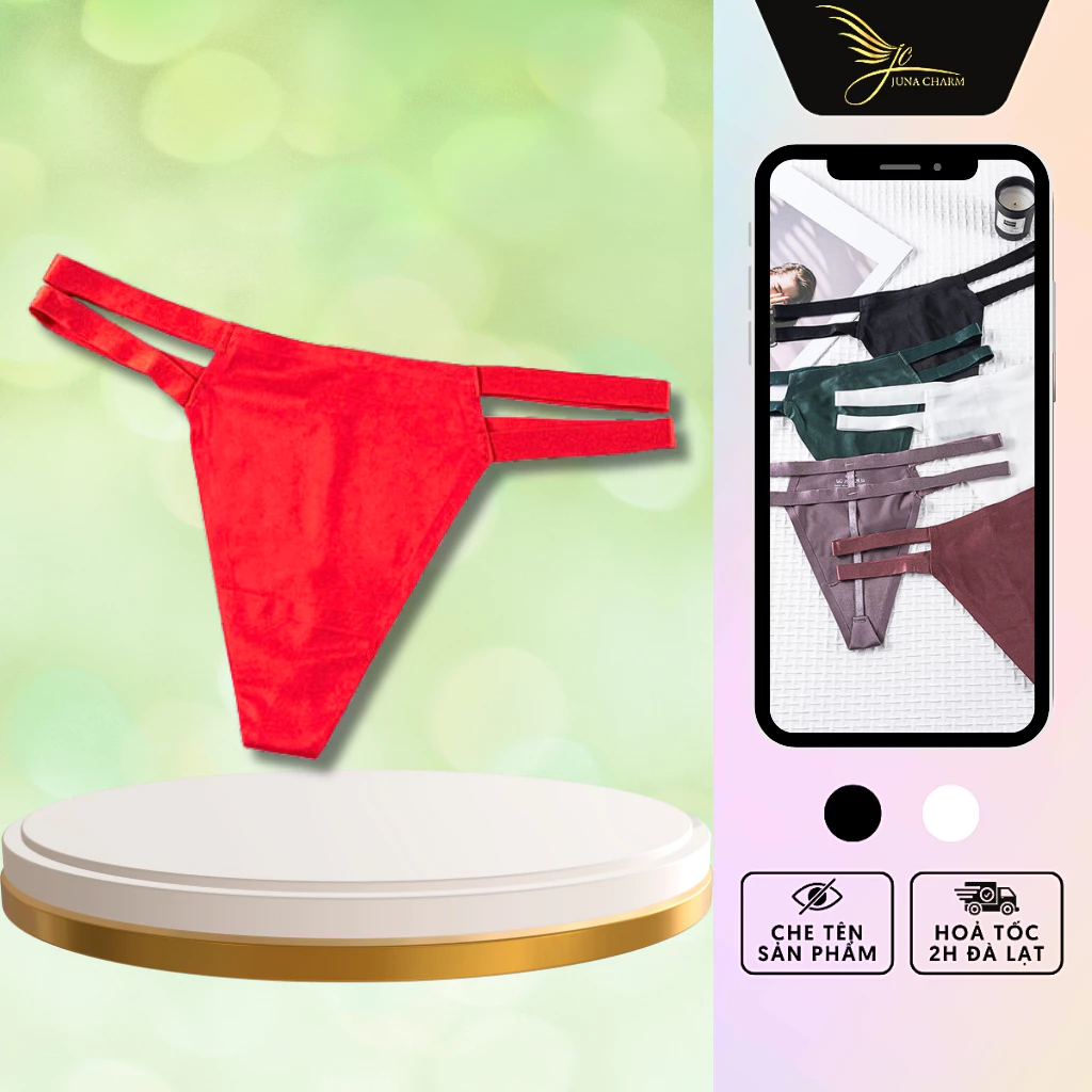 Quần Lọt Khe Dây, Quần Chip 1 Sợi Sexy JUNA FreesizeThời Trang Đồ Lót Nữ Chất Su, Màu Đỏ/Tím/Hồng Đất/Da/Trắng/SPV2078