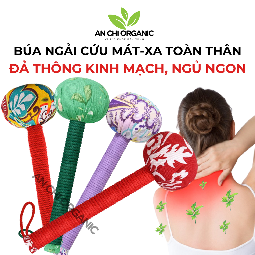 Búa Ngải Cứu Thảo Dược, Gậy Massage Đấm Lưng Cổ Vai Gáy Đả Thông Kinh Mạch Thư…