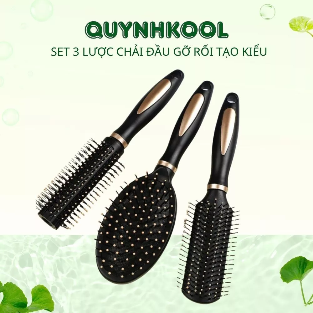 Bộ 3 Lược Chải Đầu DIDOOGLT Gỡ Rối  Massage Tạo Kiểu Chuyên Nghiệp Hạn Chế Rụng Tóc