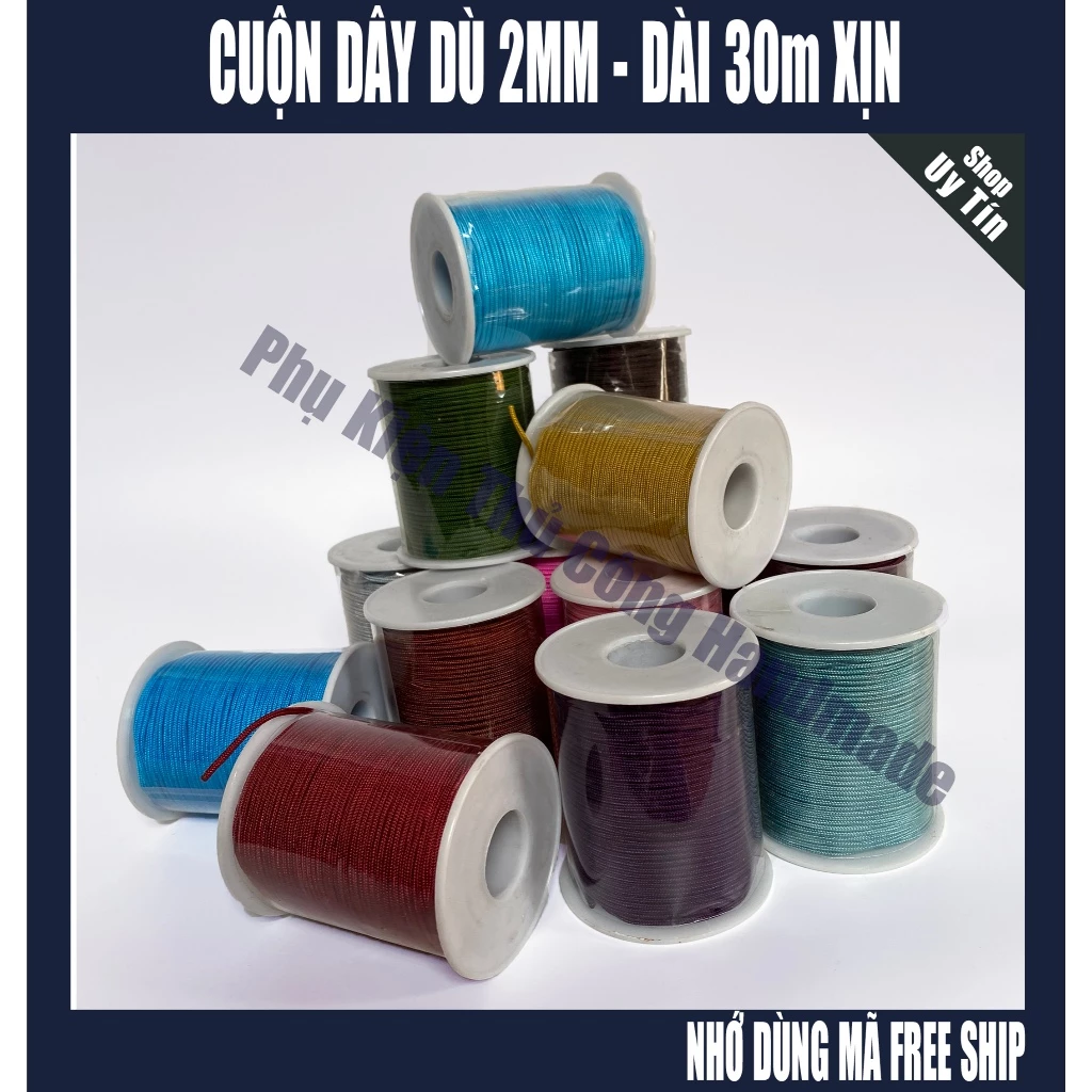 Dây dù 2mm đan vòng handmade loại xịn - cuộn 30m