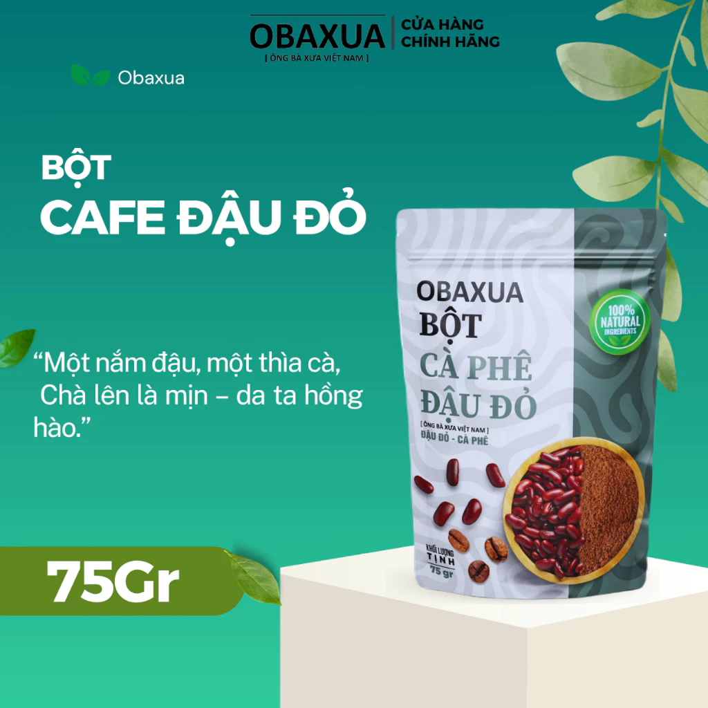 Bột Cà Phê Đậu Đỏ OBAXUA Nguyên Chất – Túi 75g/250g/500g