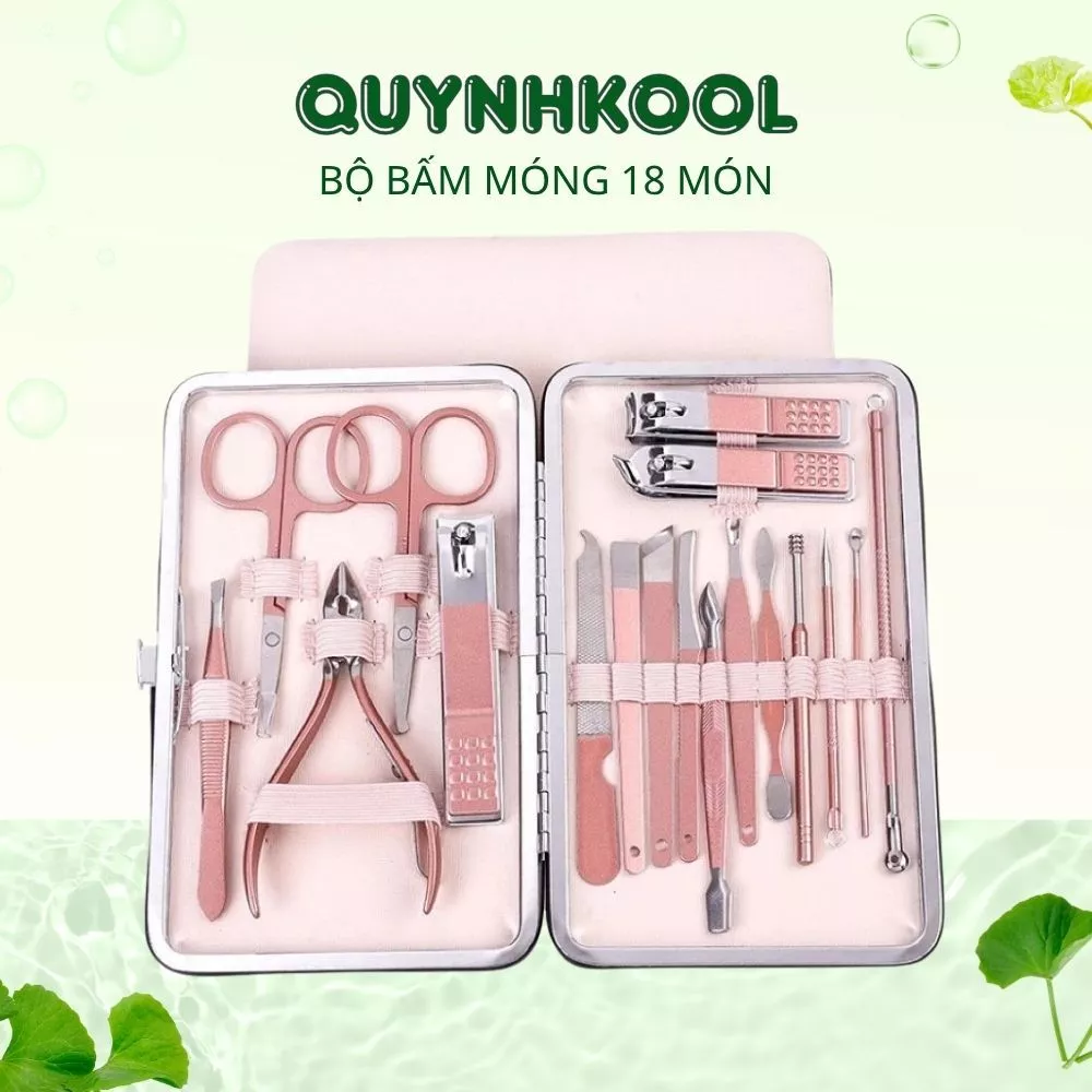 Bộ Bấm Móng Tay DIDOOGLT 18 Món Cao Cấp Nhỏ Gọn , Kìm Cắt Móng Tay Chân Làm Nail Nhỏ Gọn Tiện Lợi