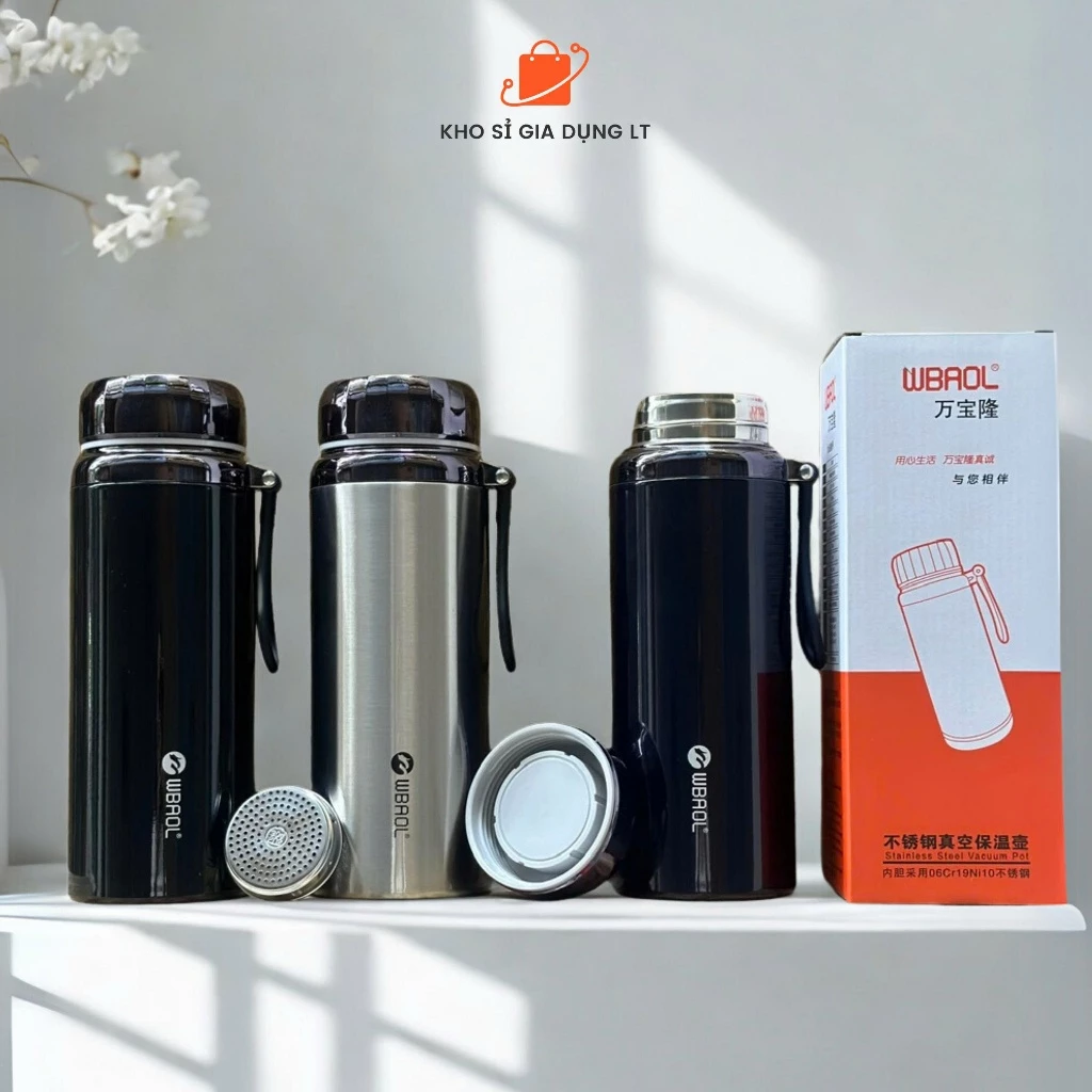 (Tặng túi vải) Bình giữ nhiệt nóng lạnh 1000-1200-1500ml L7 inox 304 cao cấp