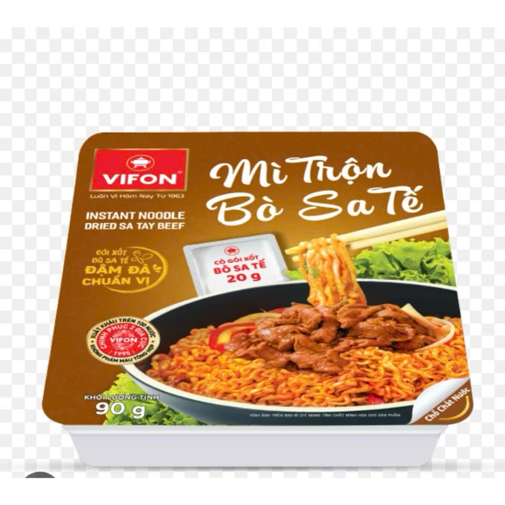 Mì Trộn Bò Sa Tế Vifon Khay 90g (có gói sốt thịt) - VF47