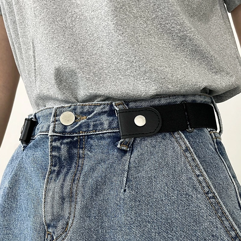 Thắt lưng thun vải mềm co dãn có nút bấm tiện lợi, thiết kế trẻ trung thời trang độc đáo - TL19D
