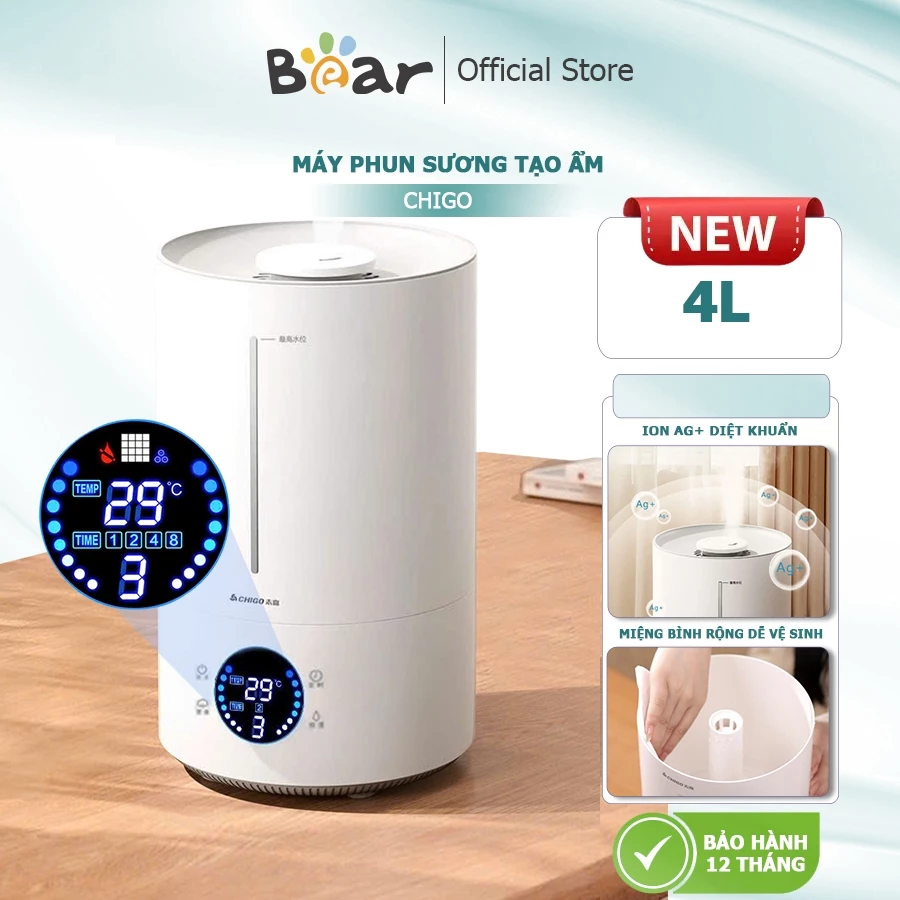Máy phun sương Xiao MiQcooko, Máy tạo độ ẩm, khuếch tán tinh dầu dung tích 4L , hoạt động liên tục 8 tiếng
