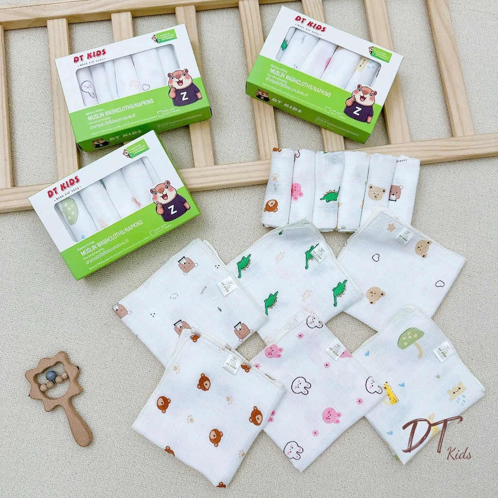Hộp khăn sữa sợi tre đa năng 30*30 cm DT KIDS 1 - Mềm mại, an toàn cho làn da của bé