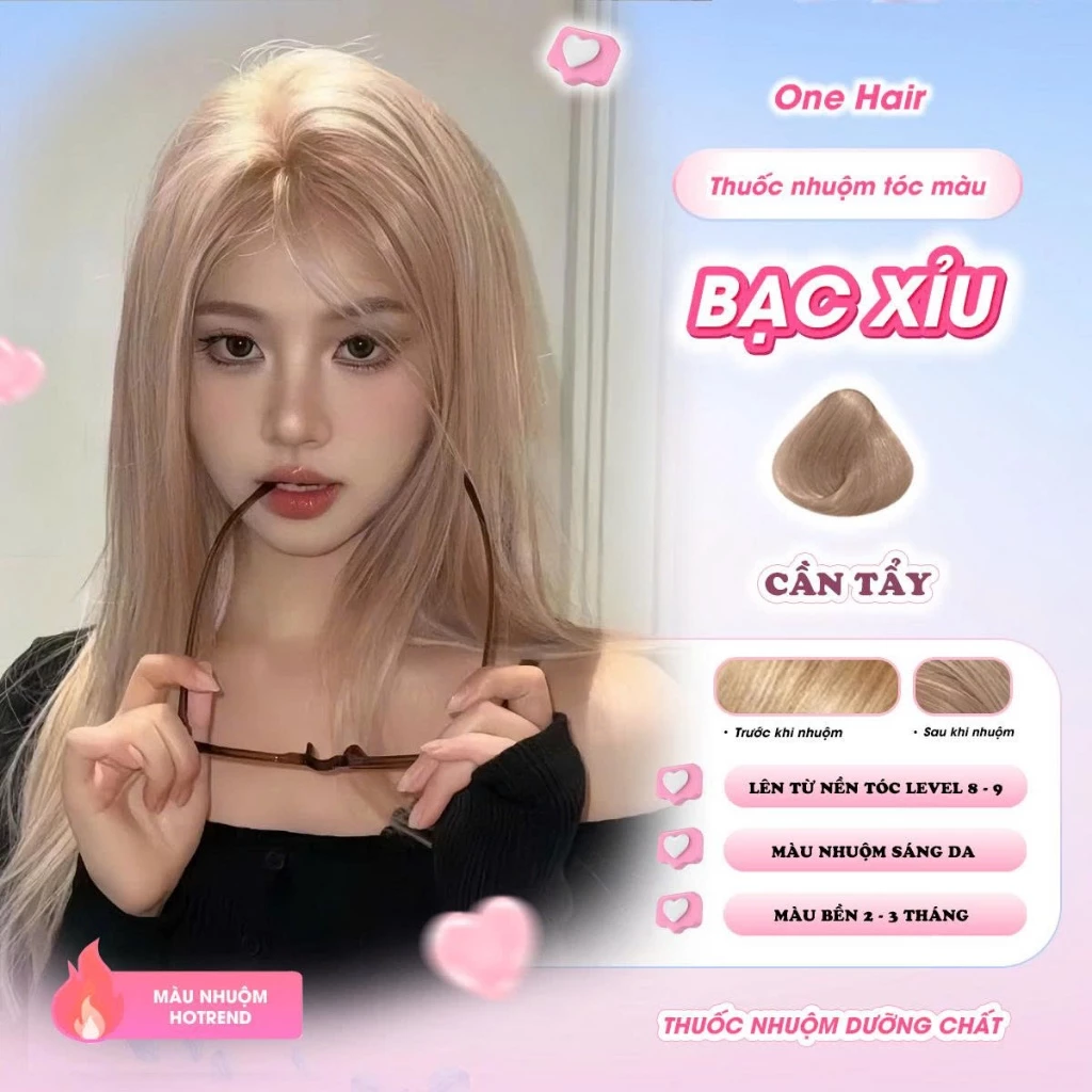 Thuốc Nhuộm Tóc Màu BẠC XỈU, Cần Tẩy - ONE HAIR