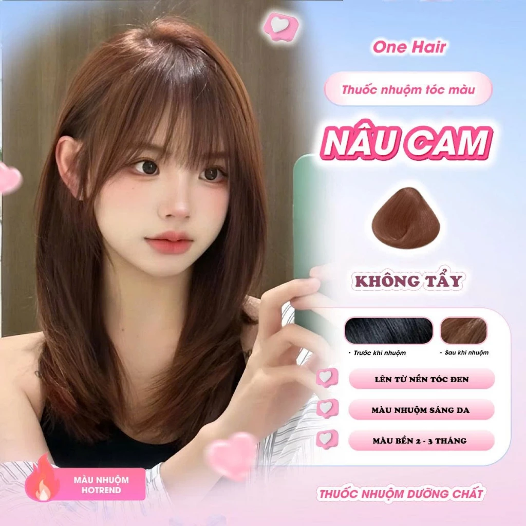 Thuốc Nhuộm Tóc Màu NÂU CAM, Không Tẩy - ONE HAIR