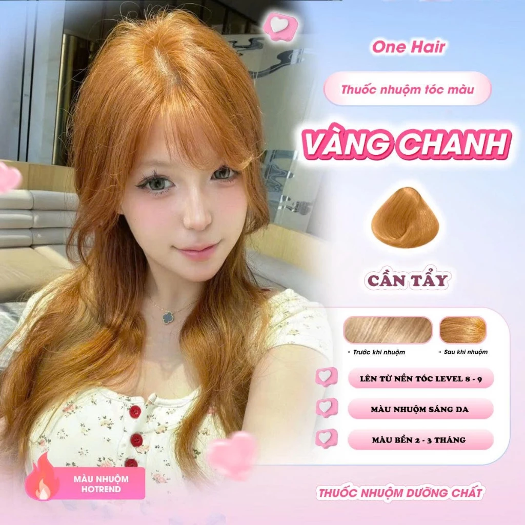 Thuốc Nhuộm Tóc Màu Vàng Chanh, Cần tẩy - ONE HAIR