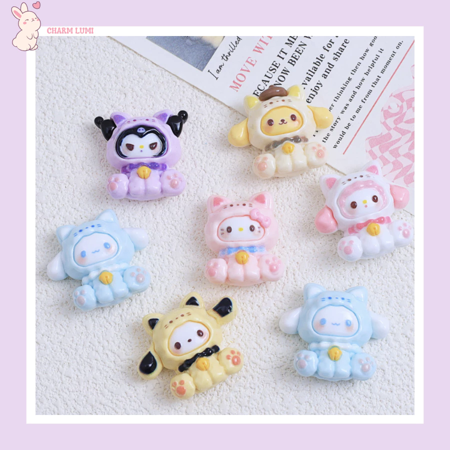🧸 Charm Nhân Vật Đội Thú Bông 3D Resin Siêu Xinh – Phụ Kiện Trang Trí Handmade DIY