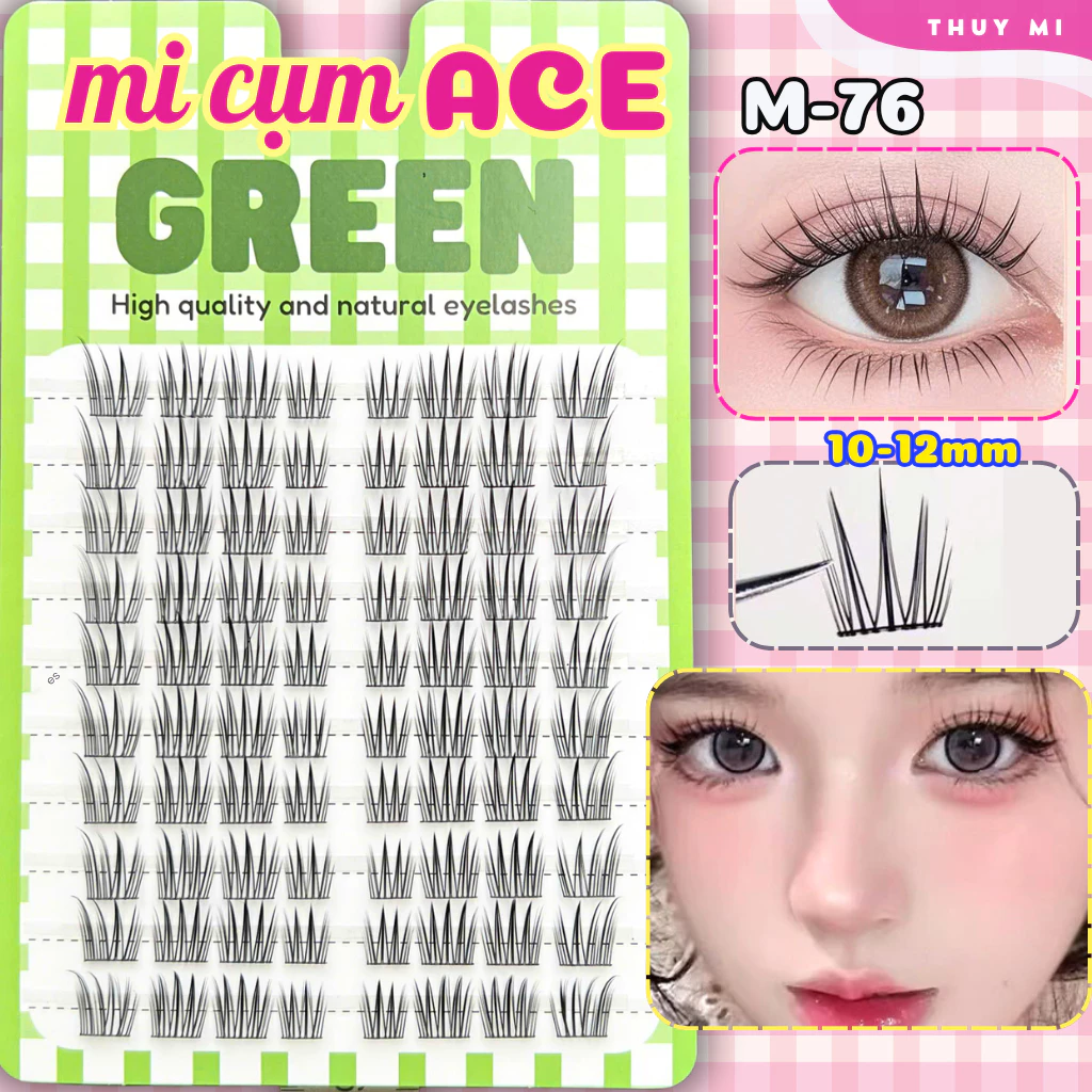 Mi Giả Cụm Idol ACE M76 Mi Đa Tầng GREEN Thuỷ Mi