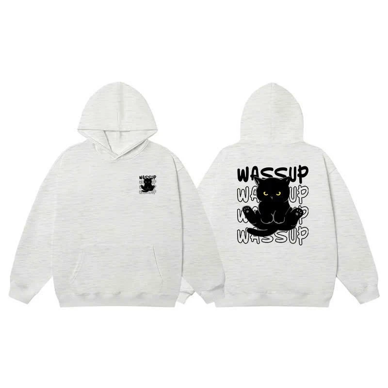 Áo Khoác Hoodie Zip Nam Nữ MÈO CỌC WASSUP Form Rộng Khóa Kéo Mũ To 2 Lớp (Có Túi Trong)