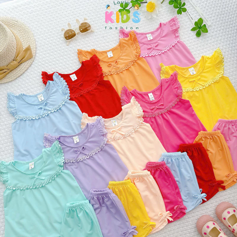Đồ bộ bé gái thun lạnh cánh tiên Lavin Kids 5-33kg vải siêu mát, co giãn 4 chiều, không xù lông