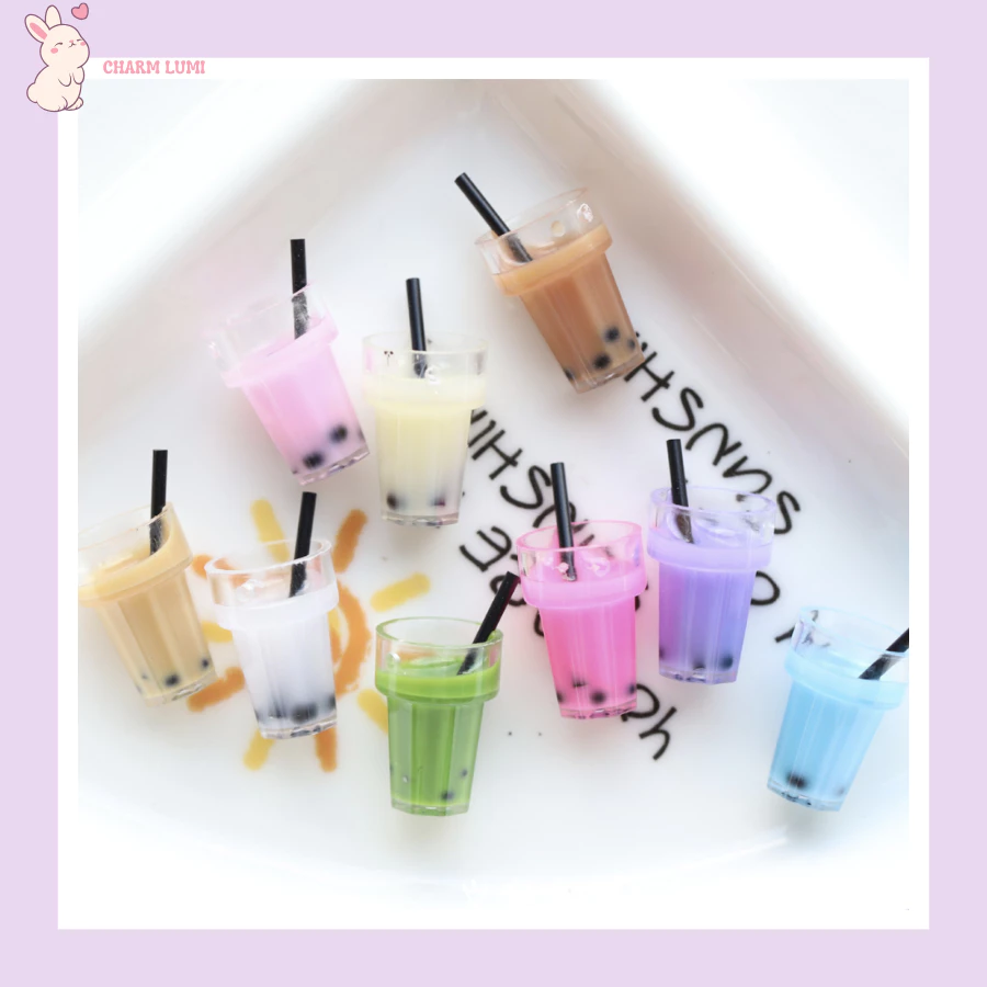 🧋Charm Trà Sữa Mini Nhiều Màu – Bé Xíu Xiu, Đáng Yêu Hết Nấc!
