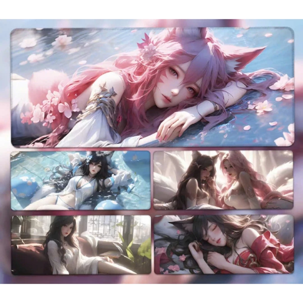 Lót chuột , pad chuột cỡ lớn gaming họa tiết Ahri, game Liên minh huyền thoại, DESKMAT, Mousepad, thảm trải bàn làm việc