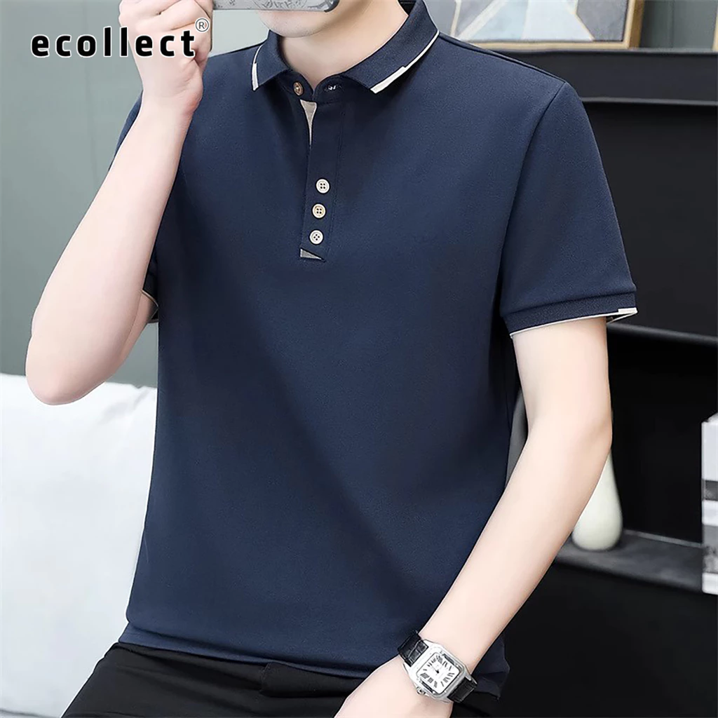 ECOLLECT Áo Polo Nam CD38 Vải Cá Sấu Cao Cấp Thoáng Khí Thiết Kế Lịch Lãm Mát Lạnh Ngày Hè Chạm Là Mê
