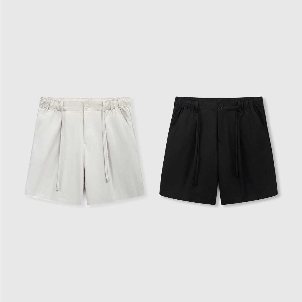 Quần short ROWAY, vải kaki mềm vại, co giãn nhẹ, form regular | short kaki cạp chun