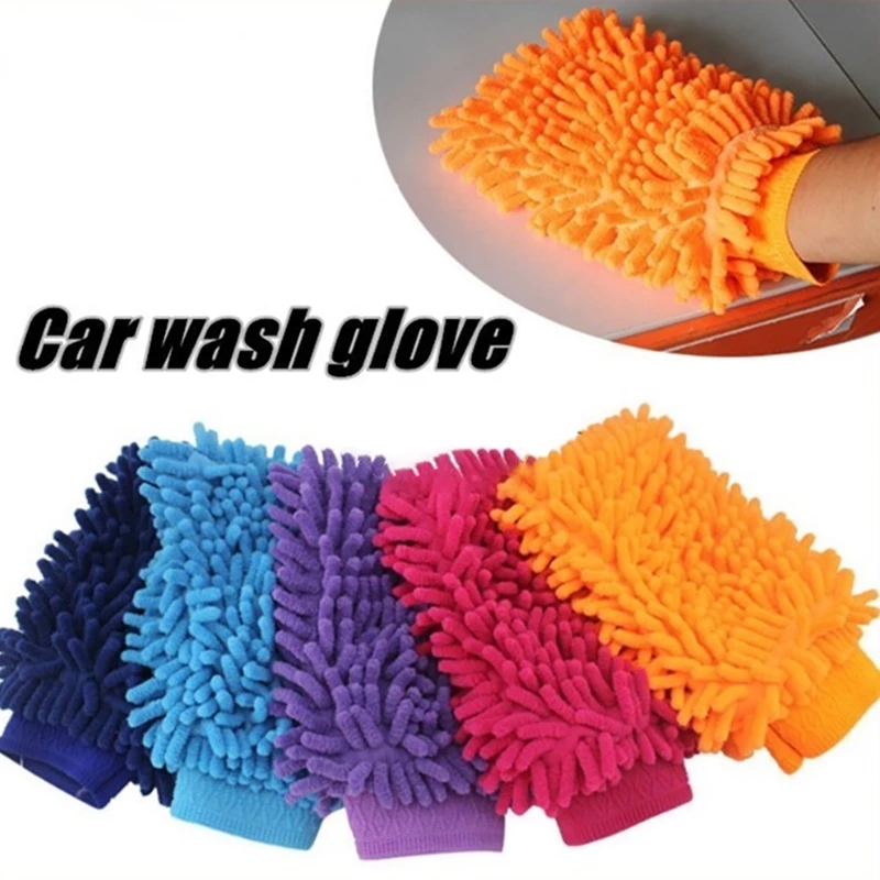 Bao Tay Rửa Xe Sợi Microfiber Chuyên Dùng Lau Rửa Xe Ô Tô, Xe Máy (màu ngẫu nhiên)