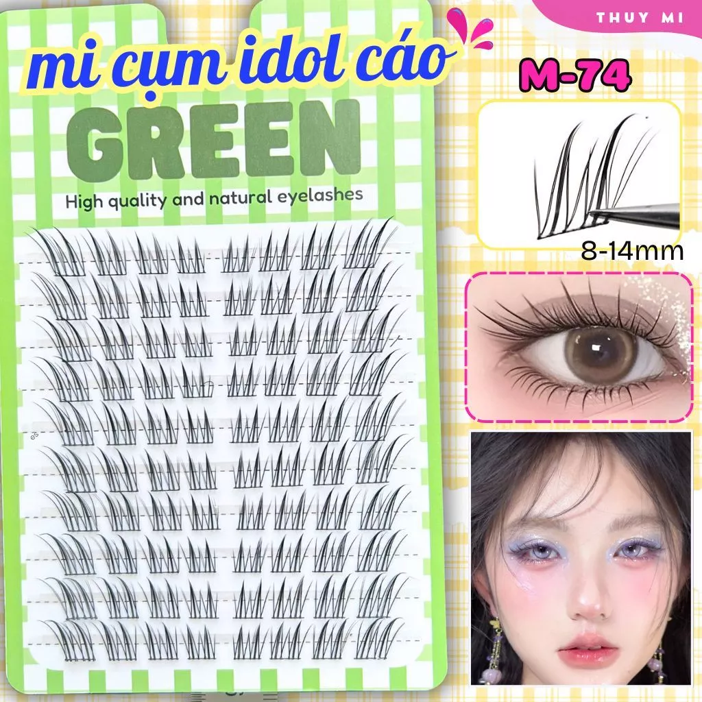 Mi Giả Cụm Idol Cáo Bay M74 Mi Đa Tầng GREEN Thuỷ Mi