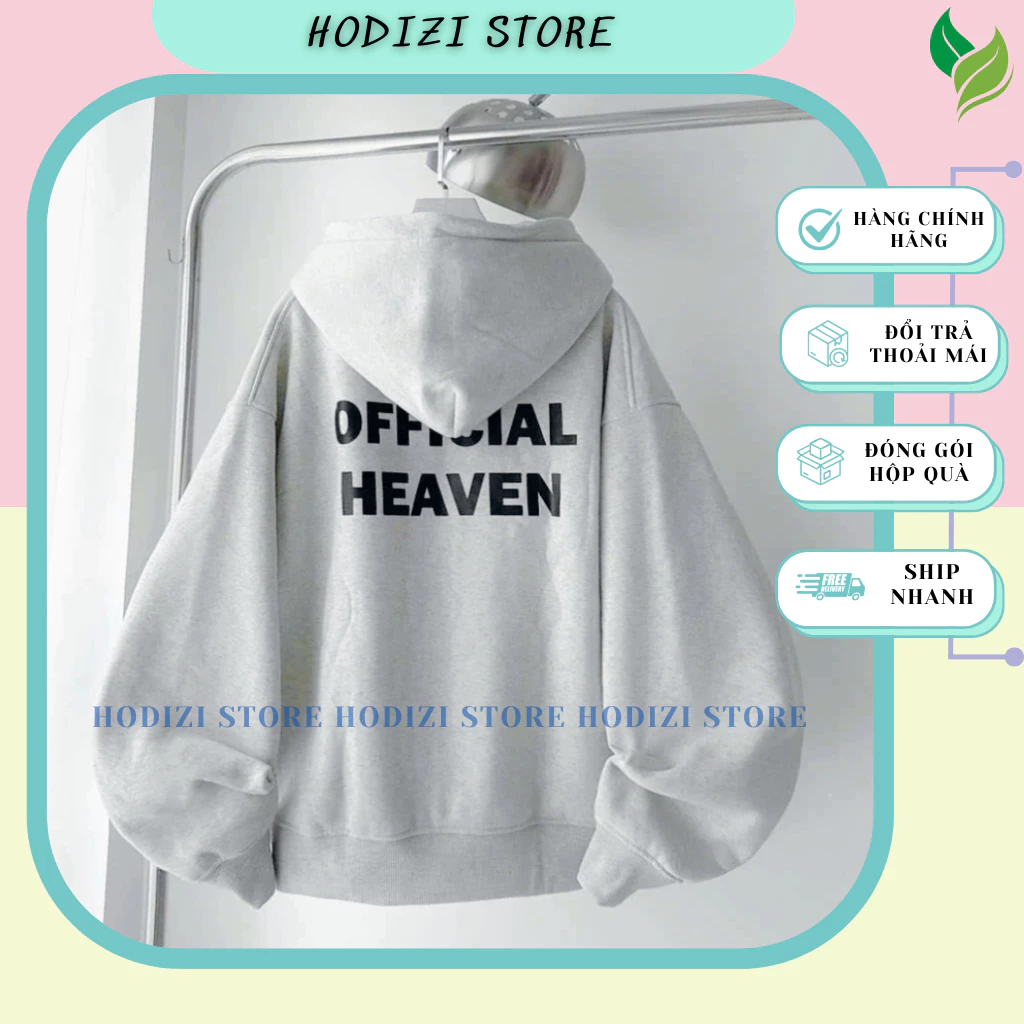 Áo Khoác Hoodie Zip chất nỉ bông chống nắng tốt dày dặn 2 lớp mũ to rộng Form Rộng nam nữ IN Chữ OFF - HODIZI STORE