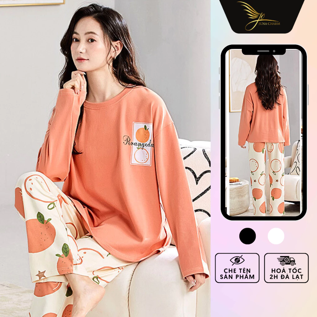 Đồ Bộ Mặc Nhà Nữ, Bộ Đồ Ngủ Cute JUNA Freesize Thời Trang Đồ Ngủ Dành Cho Nữ Chất Thun Cotton, Họa Tiết Dễ Thương/SP174A
