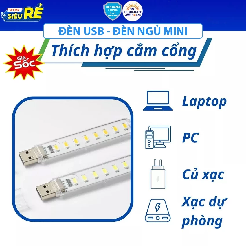 Đèn led Đọc Sách mini usb dc 5v Siêu Sáng Tiện Dụng Cho PC/Laptop Highlight Store
