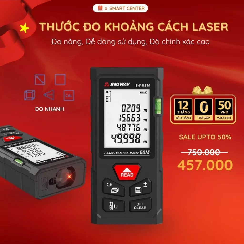 Thước Đo Khoảng Cách Laser KAW Loại 40m/50m/70m Đa Năng - Dễ Dàng Sử Dụng Từ Xa, Độ Chính Xác Cao