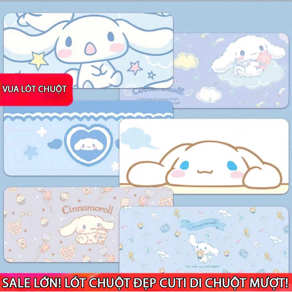 Lót chuột, pad chuột họa tiết Cún dễ thương, Sanrio, DESKMAT, mouse pad full mẫu full size siêu đẹp