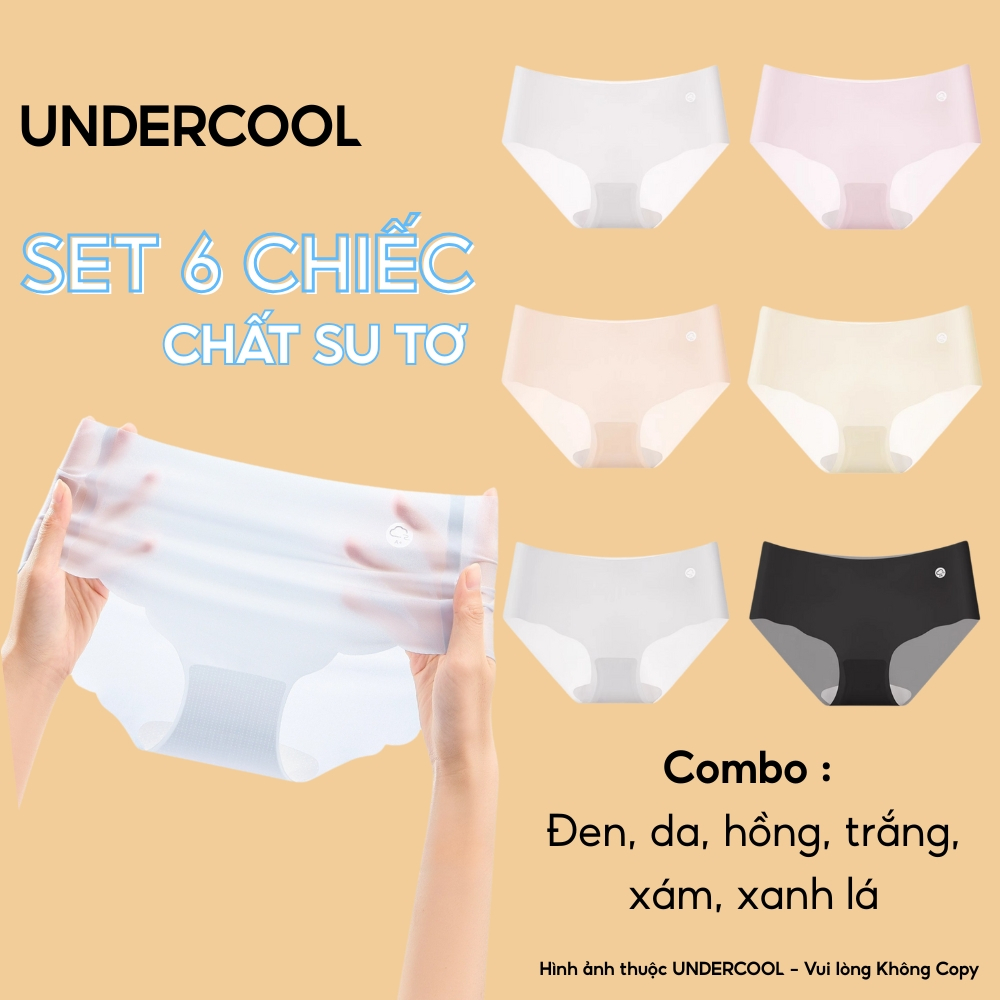 Set 6 Quần Lót Nữ Su Tơ làm mát UNDERCOOL tàng hình, Su Thạch Sóng Băng Lụa…