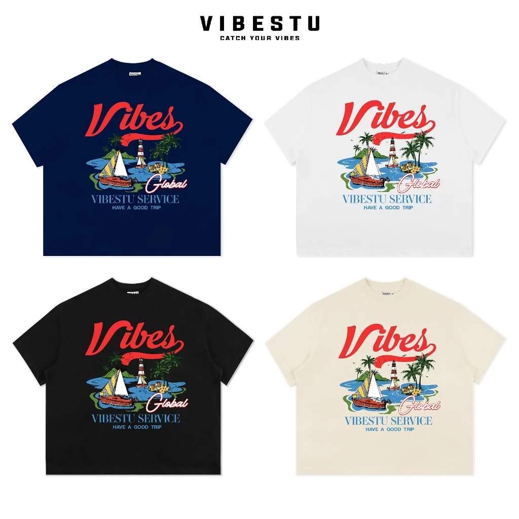 Áo Thun Local Brand VIBESTU " Service " Form Big Boxy Unisex 250Gsm Cotton