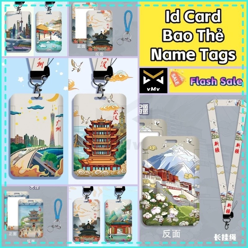✨ vMv ✨ Bao Đựng Thẻ Bọc Thẻ Đeo Thẻ Học Sinh Dây Phù Hiệu Dây Thẻ Học Sinh Thẻ Đeo Tên Card Holder Đựng Thẻ