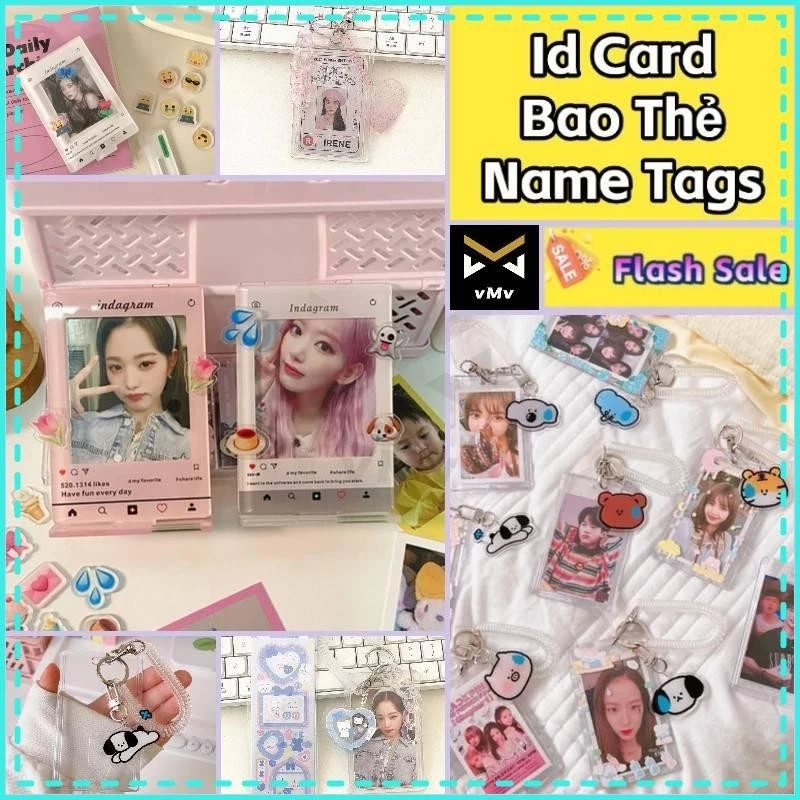 ✨vMv✨  Túi Đựng Thẻ Sinh Viên Ngang Dây Phù Hiệu Dây Thẻ Đeo Tên Thẻ Tên Nhân Viên Móc Khóa Đựng Thẻ Hộp Đựng Th