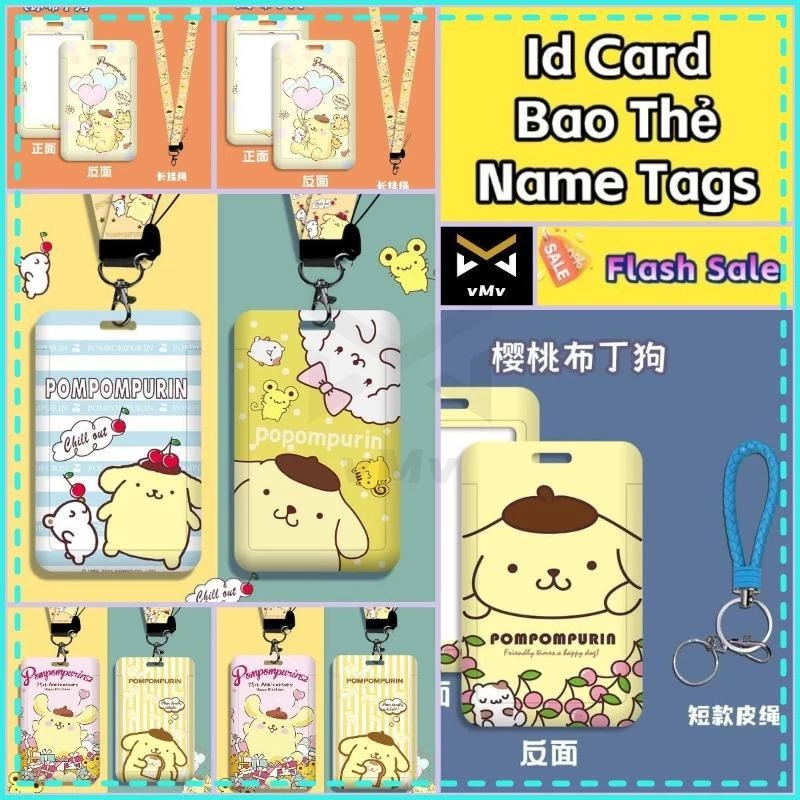 ✨ vMv ✨ Dây Đeo Thẻ Ngang Đồ Đựng Card Thẻ Đeo Sinh Viên Thẻ Đeo Bảng Tên Trong Suốt Dây Thẻ Học Sinh Vỏ Đựng