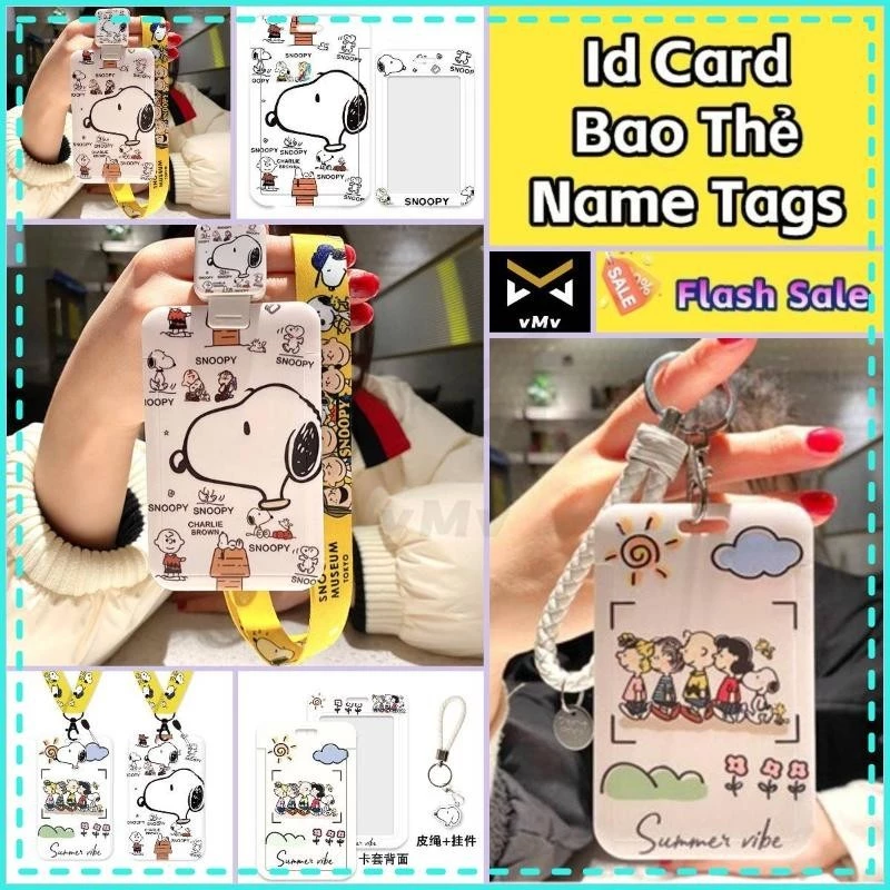 ✨ vMv ✨ Thẻ Đeo Bảng Tên Thẻ Nhân Viên Thẻ Sinh Viên Trong Suốt Dây Thẻ Học Sinh Đồ Đựng Card Thẻ Đeo Thẻ Sinh Viên Card