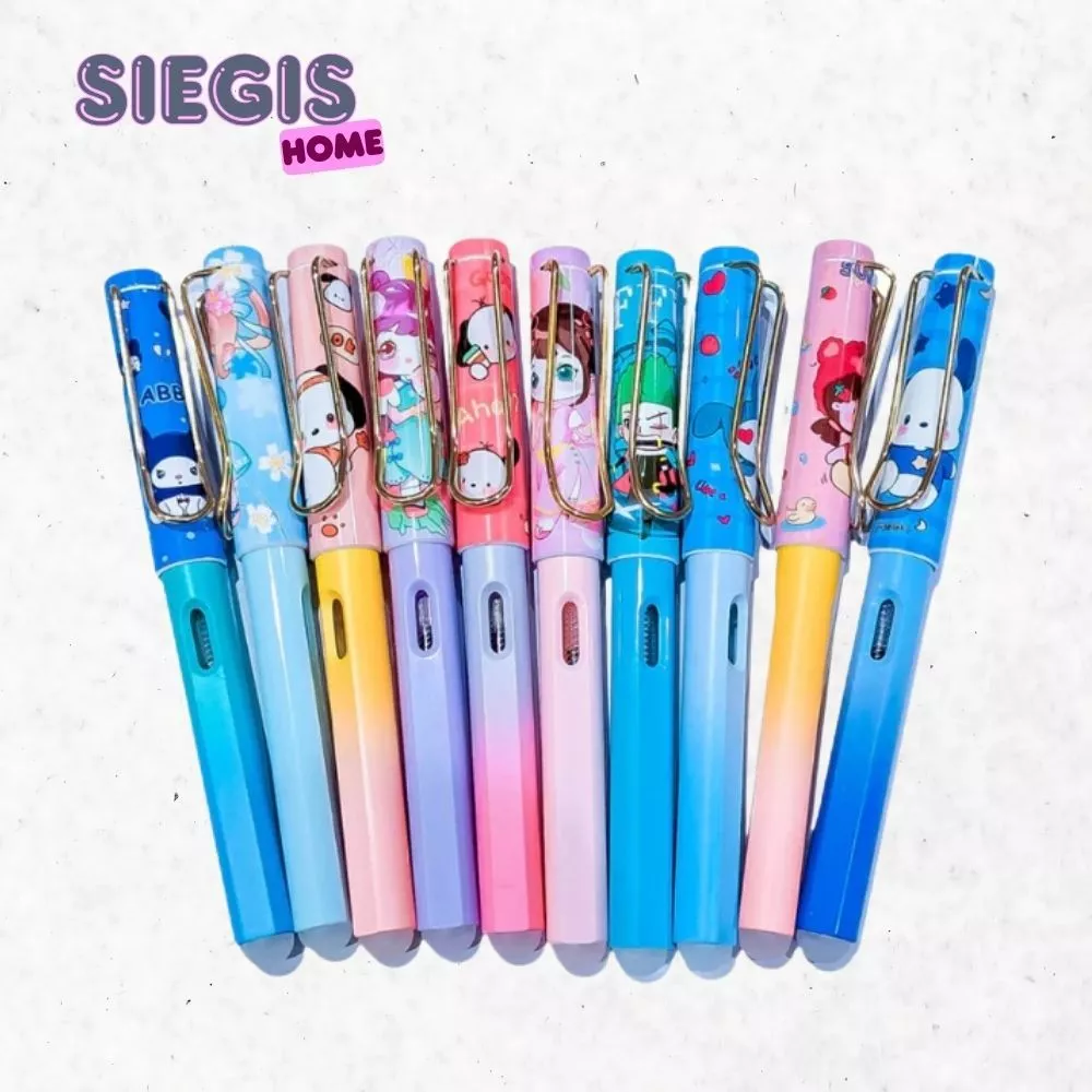 Combo 10 Bút Máy Học Sinh Nét Đều Đẹp Tẩy Xóa Được Hình Dễ Thương - Bút Máy Nét Thanh Nét Đậm Cho Học Sinh Tiểu Học