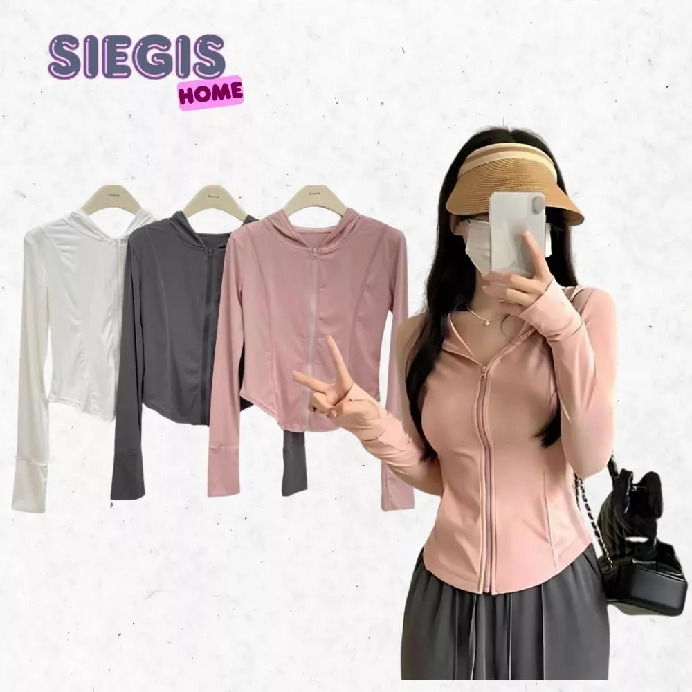 Áo Chống Nắng Nữ Croptop Ôm Body Thun Chống Nắng - Áo Khoác Chống Nắng Chống Tia Cực Tím UPF 50+ Thoáng Mát