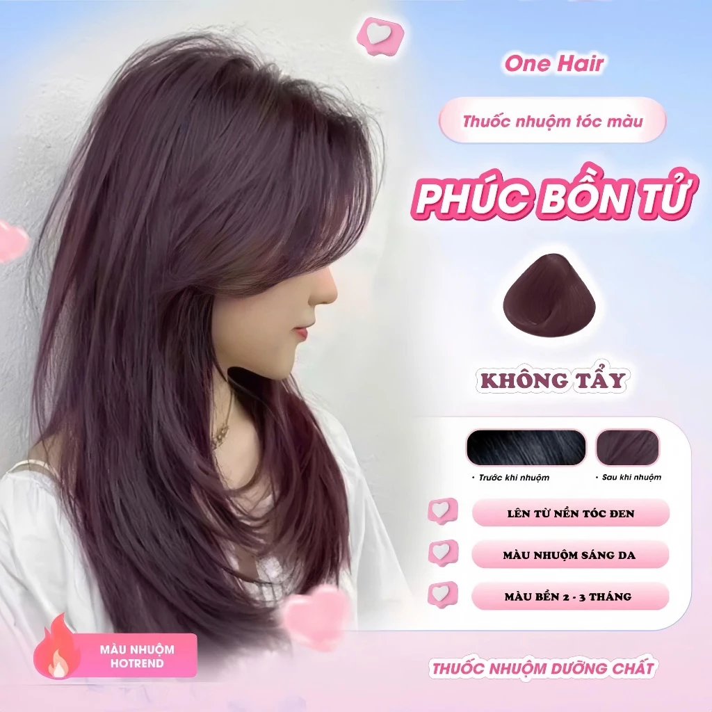 Thuốc Nhuộm Tóc Màu PHÚC BỒN TỬ, Không Tẩy - ONE HAIR