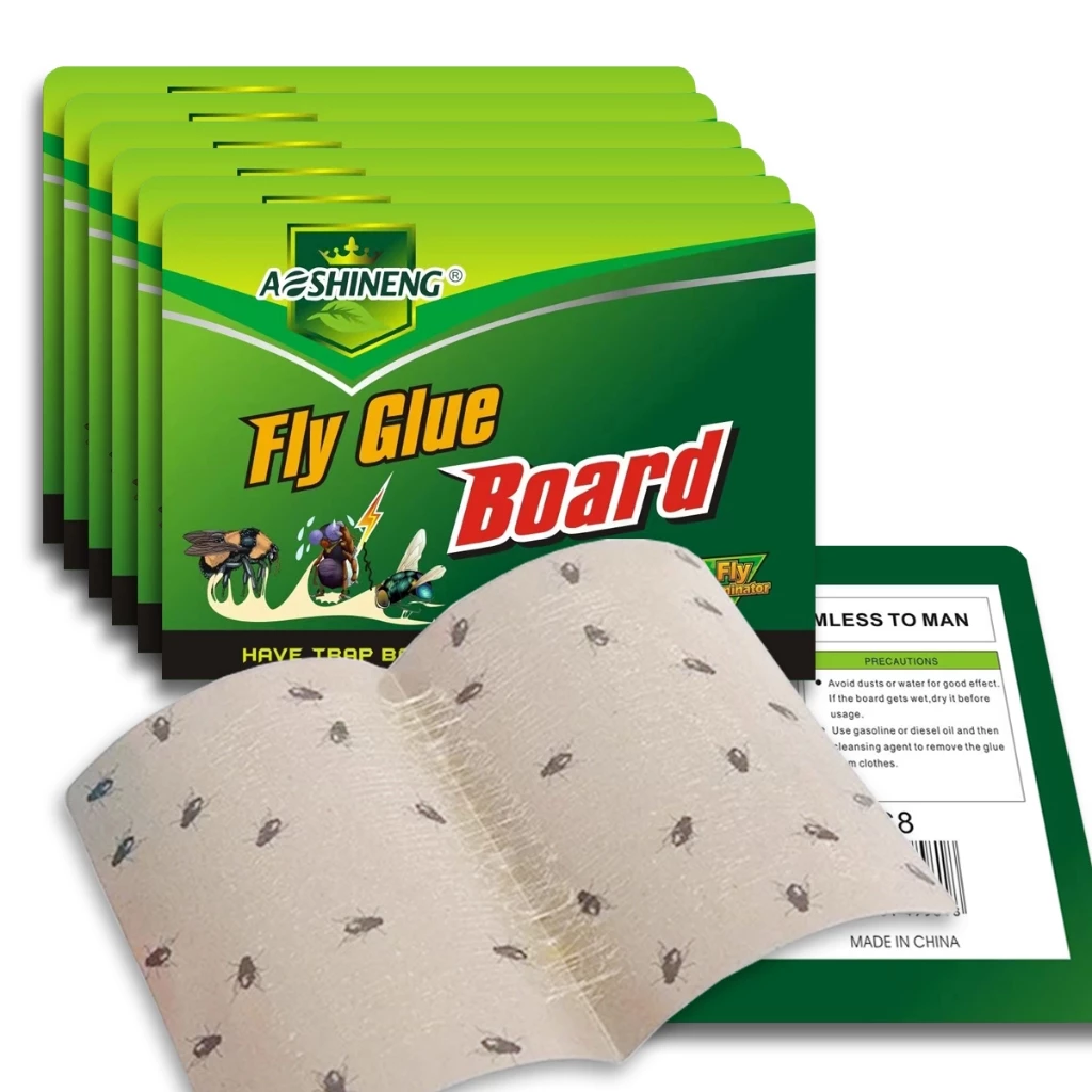 10 Tờ Keo Dính Ruồi Nhặng Độ Dính Cao Fly Glue Board Bắt Ruồi Muỗi Côn Trùng Bảo Vệ Gia Đình Và Môi Trường