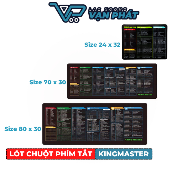 Miếng Lót Chuột Phím Tắt Văn Phòng King Master - Hàng Chính Hãng